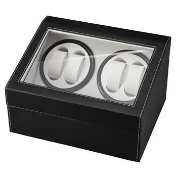 Black Leather Watch Winder Storage Auto Display Case Box 4 6 Automatic Rotation