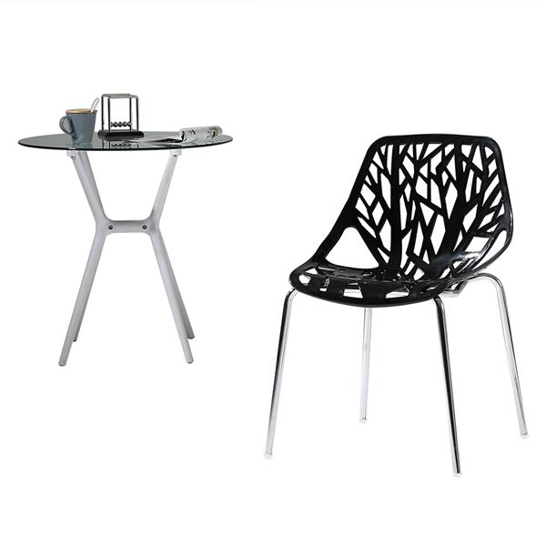4pcs Bird's Nest Style Lounge Chair Black