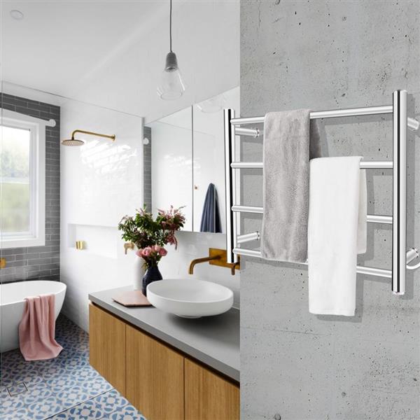 Towel Drying Rack Round Tube (Small Model) Power 80W 110V Constant Temperature 70°C Material 304 Stainless Steel (Button Switch In The Lower Right Corner)