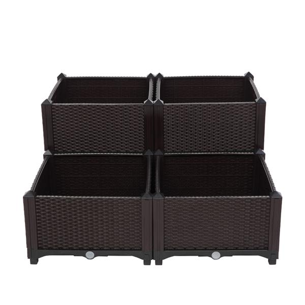 4Pcs Free Splicing Injection Planting Box Brown