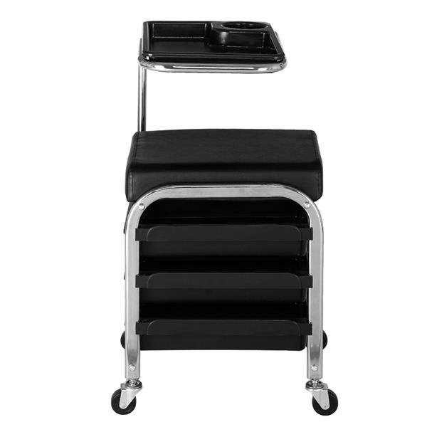 Mobile Nail Pedicure Beauty Salon Trolley Chair Stool Black