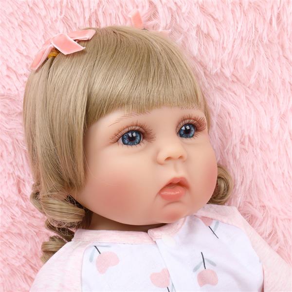 Full Glue Simulation Doll: 18 Inches Pink And White Flower Pajamas Baby