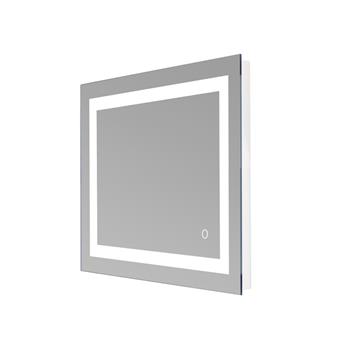 32\\"x 32\\" Square Built-in <b style=\\'color:red\\'>Light</b> Strip Touch LED Bathroom Mirror Silver