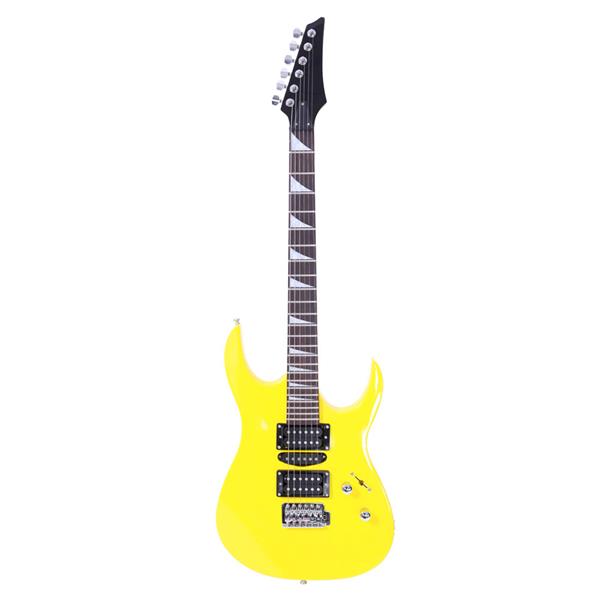 Novice Entry Level 170 Electric Guitar HSH Pickup   Bag   Strap   Paddle   Rocker   Cable   Wrench Tool Yellow
