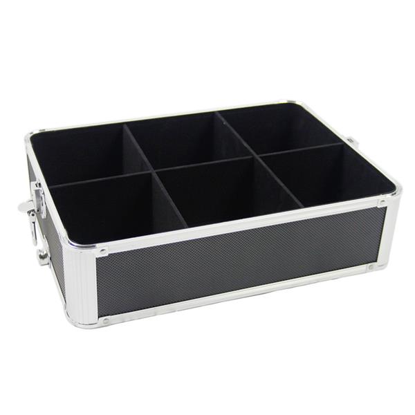 4-in-1 Draw-bar Style Interchangeable Aluminum Rolling Makeup Case Black