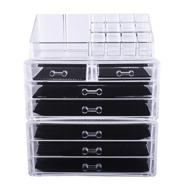 SF-1122-1 Cosmetics Storage Rack with 2 Small & 5 Large Drawers Transparent