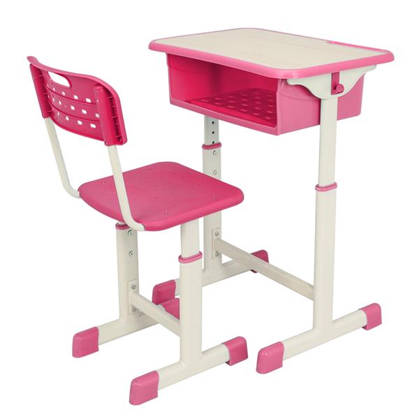 Adjustable Student Desk and Chair Kit Pink