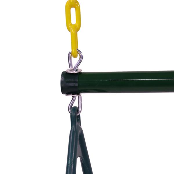 18" Trapeze Swing Bar with Rings Heavy Duty Chain Swing Set Accessories Green