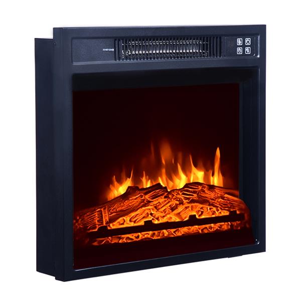 SF103-18g   HA203-32 32 "Wood Brown Fireplace Cabinet 1400W Single Color / Fake Firewood / Heating Wire / With Small Remote Control Movement Black