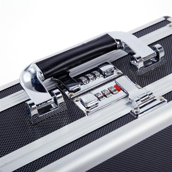 30*15*23cm Aluminum New Framed Locking Gun Pistol HandGun Lock Box Hard Storage Carry Case Black