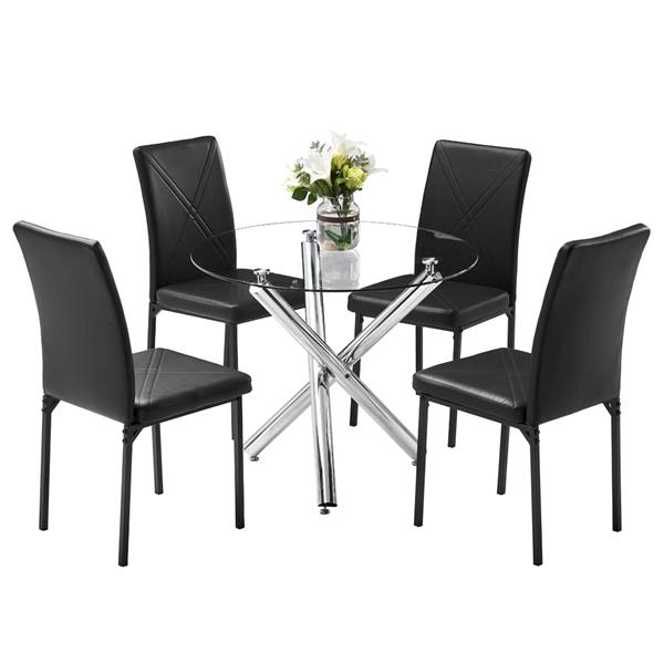 4pcs Square Table Leg Backrest Cross Style Decoration Black