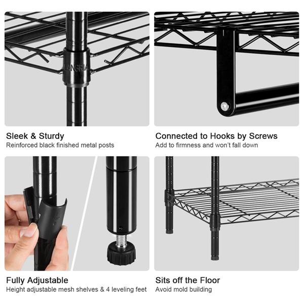 Heavy-Duty Wire Shelving Garment Rack