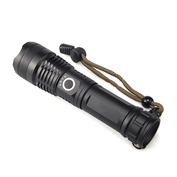 High-power 5 X 5MM LED 20W 5V Micro USB Rechargeable Telescopic Zoom Flashlight Suitable For Camping, Climbing, Night Riding, Caving Waterproof Rating IPX4