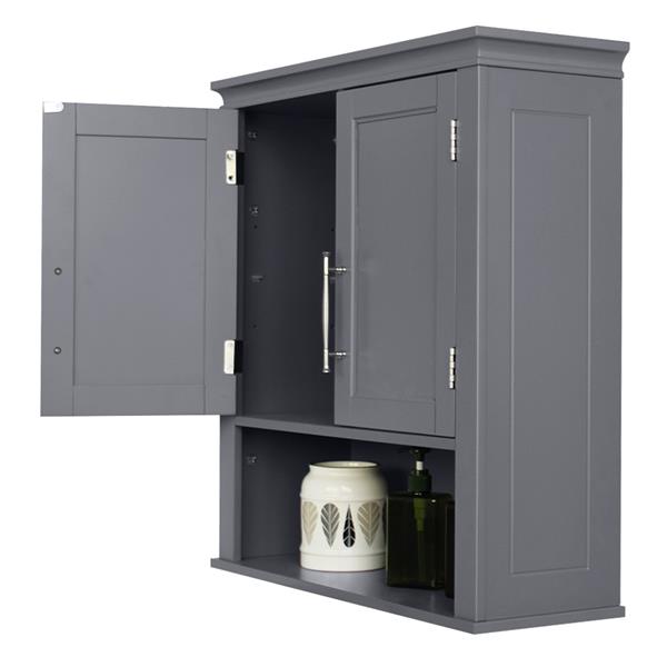 Double Door Wall Cabinet Grey