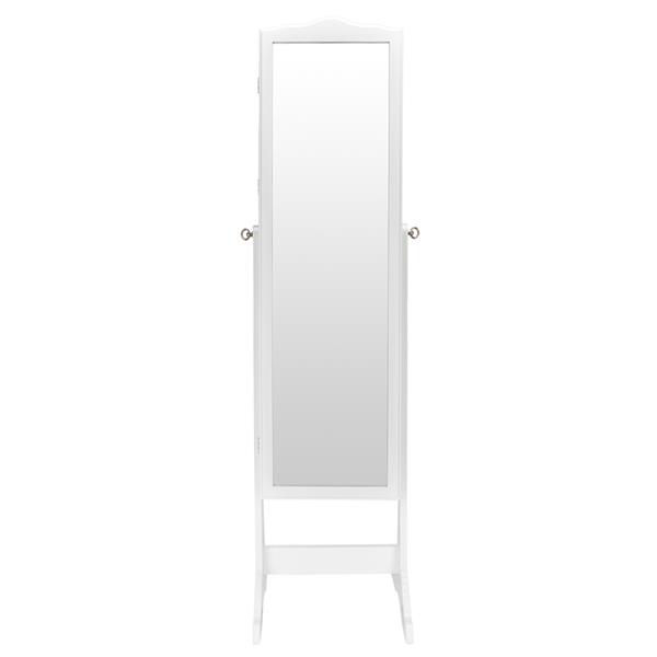 Retro PVC Wood Grain Coating Whole Body Mirror Decoration Storage Dressing Mirror Jewelry Mirror Cabinet White