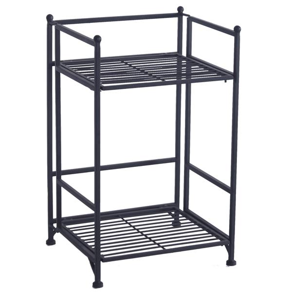 2-Tier Folding Metal Shelf