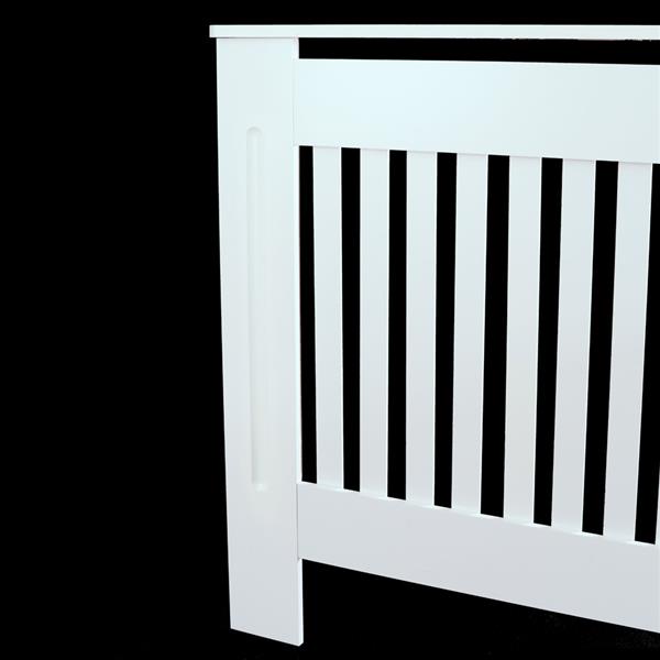 Simple Traditional Design Ventilated E1 MDF Board Vertical Stripe Pattern Radiator Cover White S