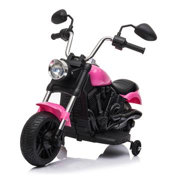 Kids Electric Ride On Motorcycle With Training Wheels 6V Pink