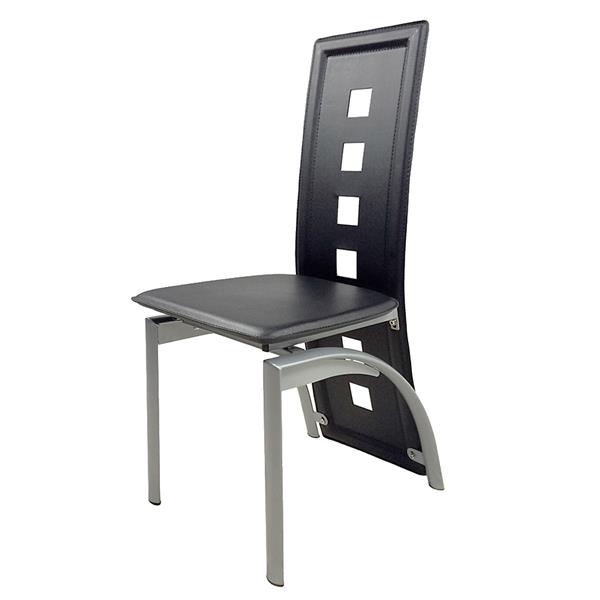 4pcs High Grade PVC Leather Comfortable Chairs Black