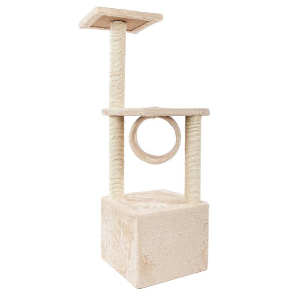 36" Solid Cute Sisal Rope Plush Cat Climb Tree Cat Tower Beige