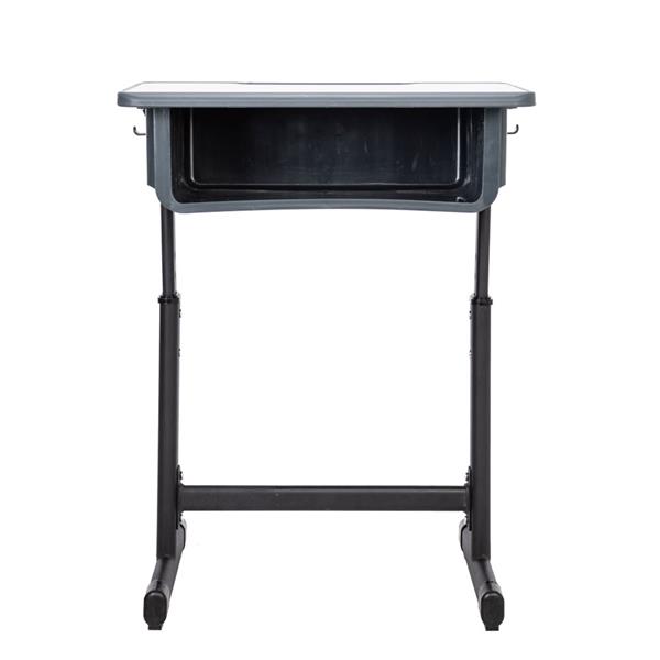 学生桌椅套装A款 黑烤漆 白色面 灰黑塑料【60x45x(67.5-76)cm】-6