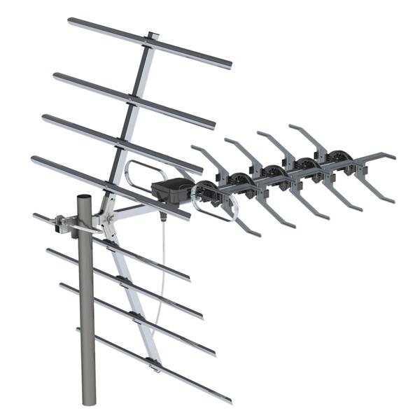 TA-210Y Frequency 470-860MHz 10m 3C2V Double-head Black Wire Outdoor Antenna Dovetail Guide with Black Stand