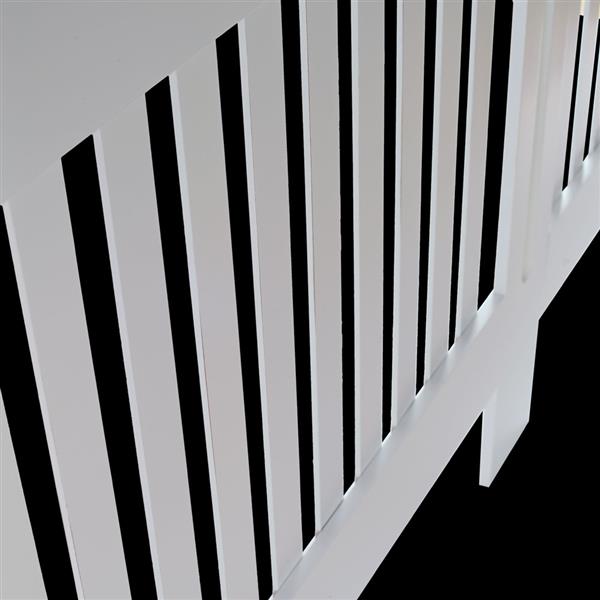 Simple Traditional Design Ventilated E1 MDF Board Vertical Stripe Pattern Radiator Cover White XL