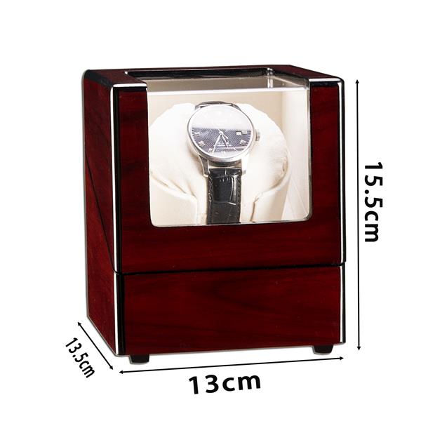 Single Watch Winder Automatic Rotation Wood Display Case Storage Organizer