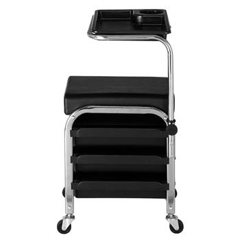 Mobile Nail Pedicure Beauty Salon Trolley Chair Stool Black