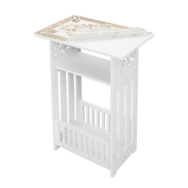 Wood Plastic Board 3-storey Locker Bedside Cabinet Tea Table Coffee Table White