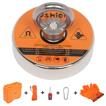 Oshion 1100lb Salvage Magnetic Set Orange Drop-Resistant PP Plastic Box   Magnet   Rope   Gloves   Glue