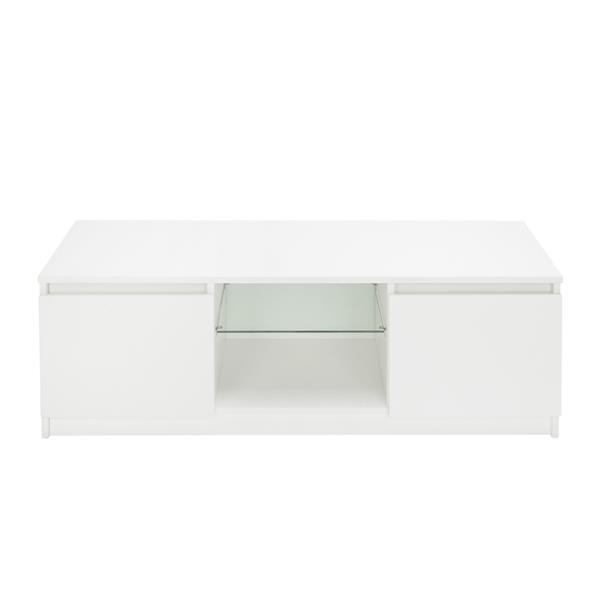 Elegant Household Decoration LED TV Cabinet with Two Drawers White