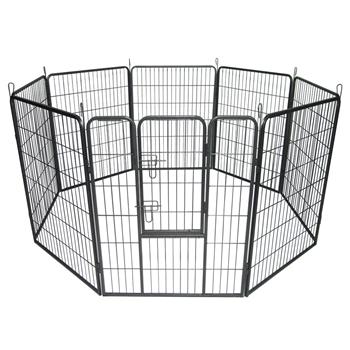 40\\" Dog Pet Playpen Heavy Duty Metal Exercise Fence Hammigrid 8 Panel Silver