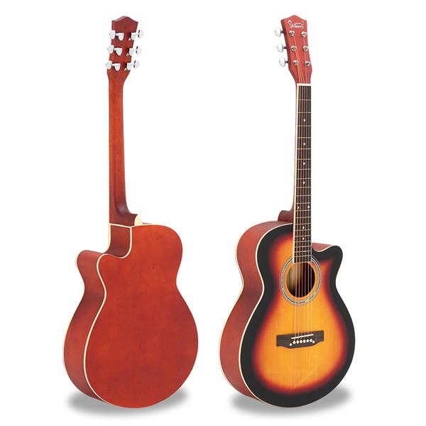 [Do Not Sell on Amazon]  GT501 40 inch Spruce Front Cutaway Folk Guitar with Bag & Board & Wrench Tool Gradient Sunset(Do Not Sell on Amazon)