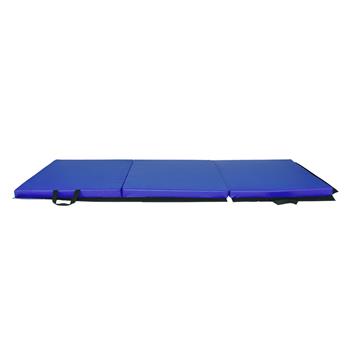 55\\"x24\\"x1.2\\" Tri-fold Gymnastics Yoga Mat with Hand Buckle Blue