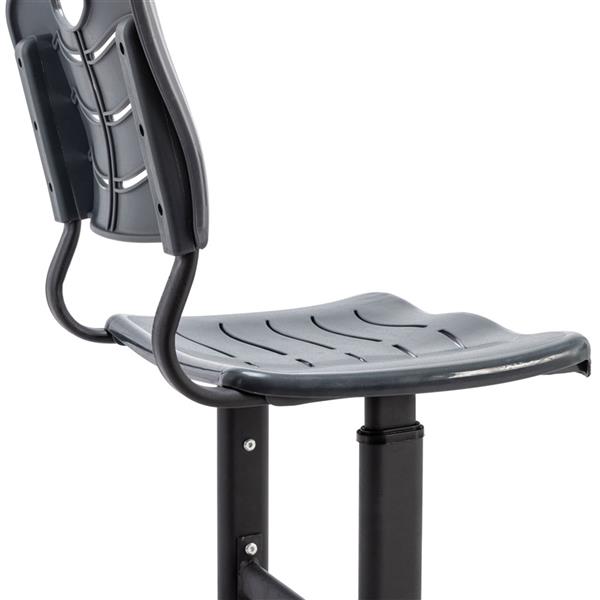 学生桌椅套装A款 黑烤漆 白色面 灰黑塑料【60x45x(67.5-76)cm】-15