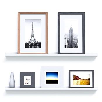 46 Inches Floating Picture Display Ledge Wall Mount Shelf  Denver Modern Design White