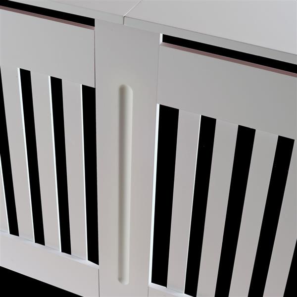 Simple Traditional Design Ventilated E1 MDF Board Vertical Stripe Pattern Radiator Cover White XL