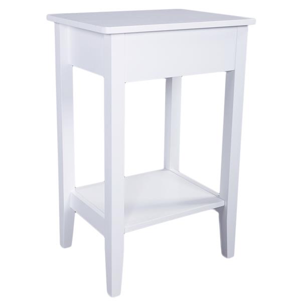 Two-layer Bedside Table Coffee Table with Drawer White