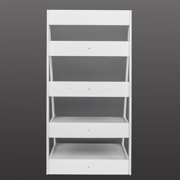 Wood Plastic 4-Tier Ladder Style Shelf Plant Stand White