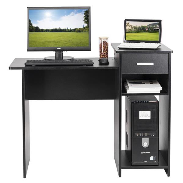 High-quality Integrated Melamine Board Computer Desk with Drawer 8526 Black