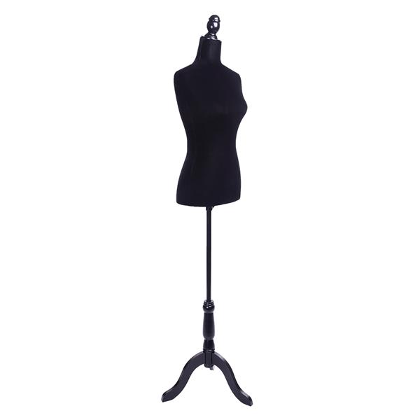 Half-Length Foam & Brushed Fabric Coating Lady Model for Clothing Display Black