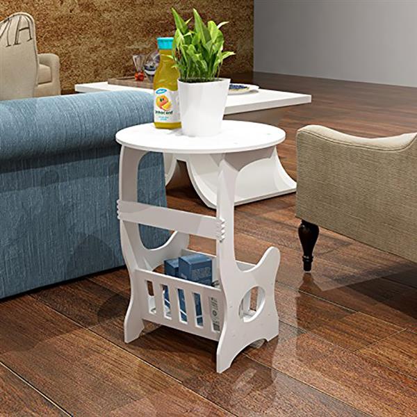 Bedside End Table Nightstand Chair Side Coffee Table  Modern European Style White Round Home Furniture