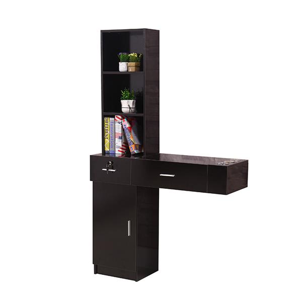 Wall Mount Beauty Salon Spa Mirrors Station Hair Styling Station Desk Black