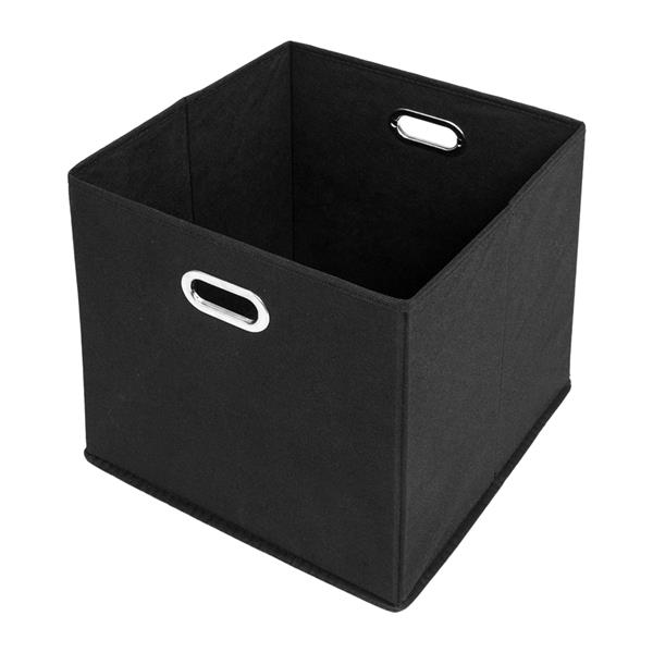 Foldable Fabric Storage Bins Set of 6 Cubby Cubes with Handles Black