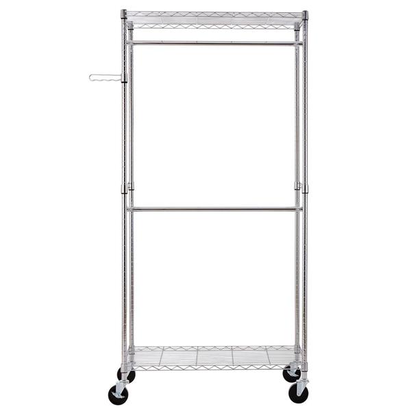 Closet Organizer Garment Rack Clothes Hanger Home Shelf Heavy Duty Chrome