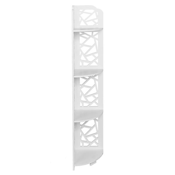 Baroque Carving Style Waterproof 120-Degree Angle 4 Layers Bathroom Cabinet Shelf White