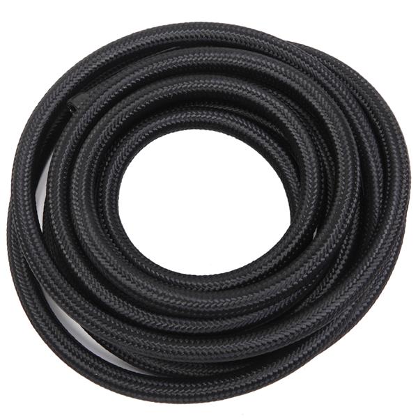 6AN 16 Foot Universal Black Fuel Pipe   10 Black Connectors