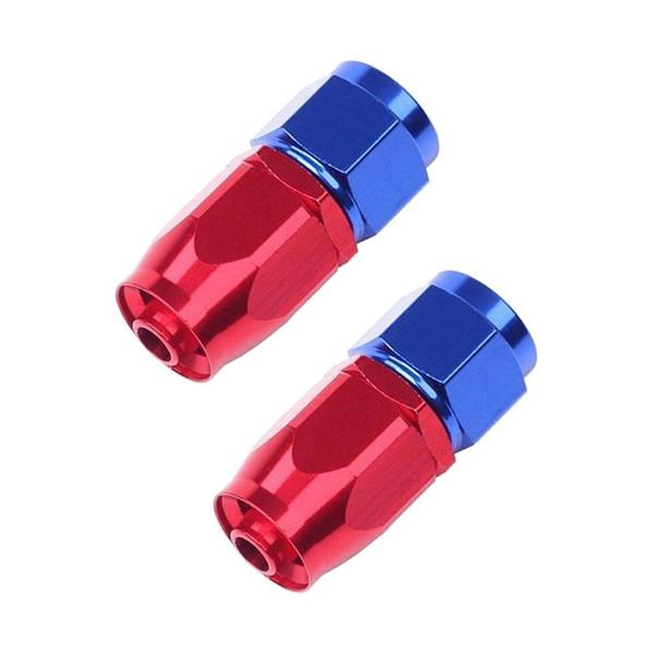 Universal 12ft AN-6 Silver Nylon Braided Hose with 6pcs Red & Blue Hose Ends and 2pcs AN-6 to AN-10 