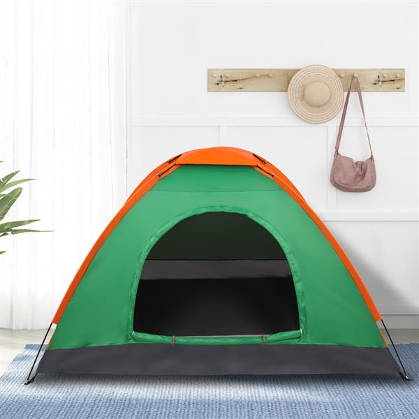 2-People Waterproof Camping Dome Tent for Outdoor Hiking Survival Orange & Green